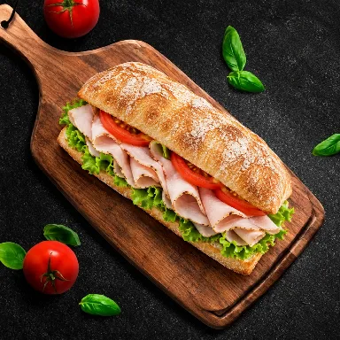 Чиабатта с ветчиной из индейки